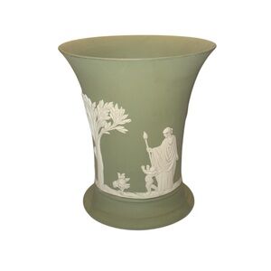 Wedgwood Celadon Green‎ Jasper Ware Posey Pot Vase Made in England